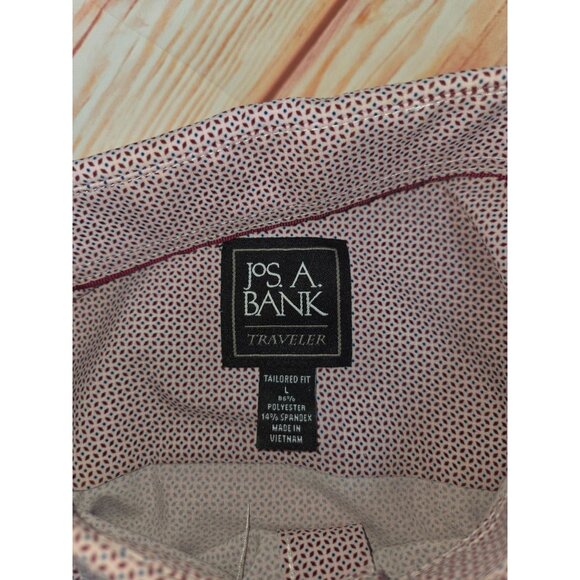 Jos. A. Bank Traveler Tailored Fit Performance Dress Shirt Large Micro Dot - Picture 5 of 7